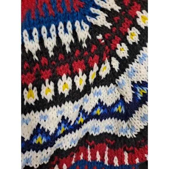 Hand Knit Open Front Short Sleeve Colorful Sweater - Picture 3 of 5